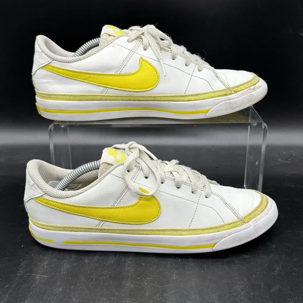 Nike Court Legacy Low Yellow White Youth Size 5.5Y DA5380-119